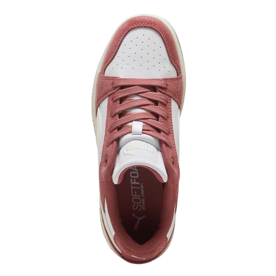 Puma - "Rebound Femme" Sneaker für Damen, Leder, niedrig geschnitten, Plattform-Absatz (Weiß/Rot) - Image 3