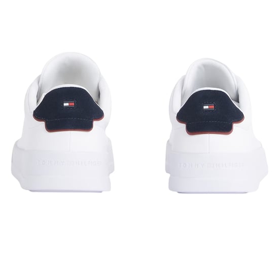 Tommy Hilfiger - "Pebble Grain Court" Sneaker für Herren, Leder (Weiß/Marine) - Image 2