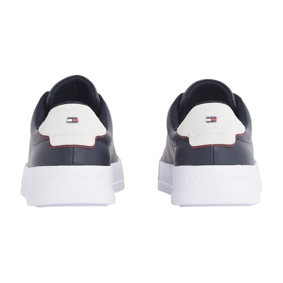 Tommy Hilfiger - "Pebble Grain Court" Sneaker für Herren, Leder (Marine/Weiß) - Image 2