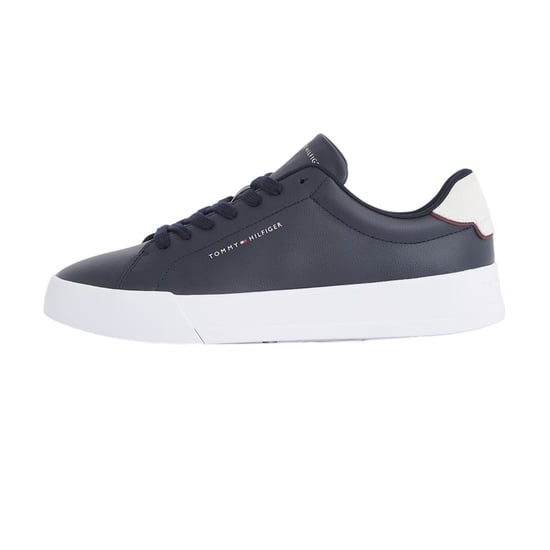 Tommy Hilfiger - "Pebble Grain Court" Sneaker für Herren, Leder (Marine/Weiß) - Image 3