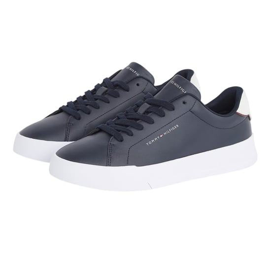 Tommy Hilfiger - "Pebble Grain Court" Sneaker für Herren, Leder (Marine/Weiß) - Image 4