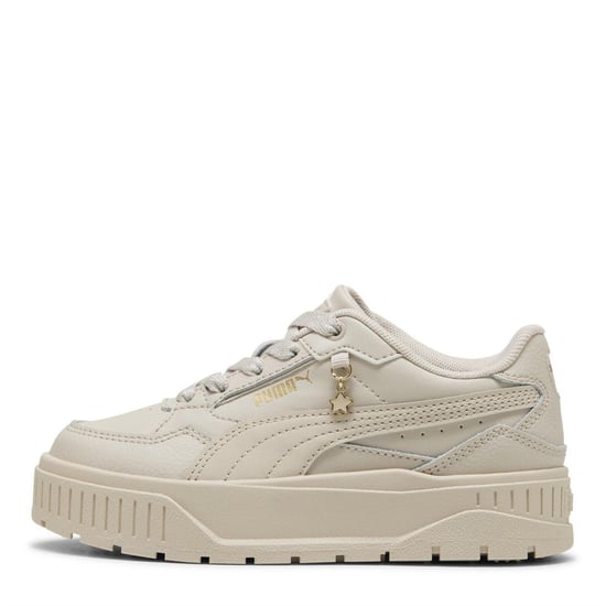 Puma - "Karmen II" Sneaker für Kinder, Leder, Plattform-Absatz (Silber) - Image 2
