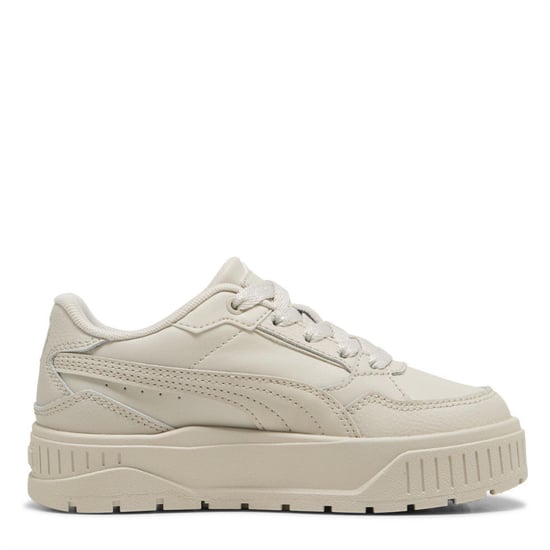 Puma - "Karmen II" Sneaker für Kinder, Leder, Plattform-Absatz (Silber) - Image 4
