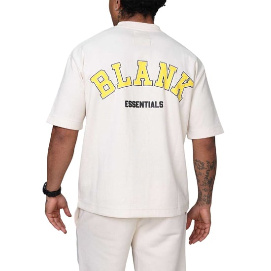 Blank Essentials - "College" T-Shirt für Herren, Übergroß (Knochen) - Image 4