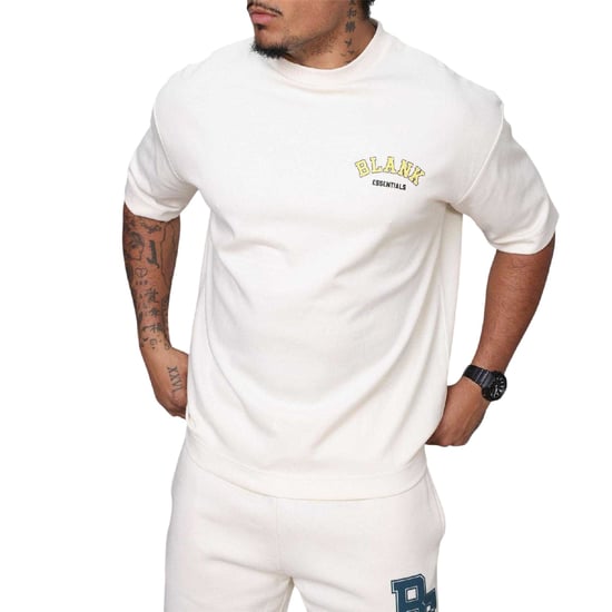 Blank Essentials - "College" T-Shirt für Herren, Übergroß (Knochen) - Image 5