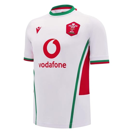 Macron - "24/25" Auswärts-Trikot für Herren, Welsh Rugby Union (Weiß/Grün) - Image 1