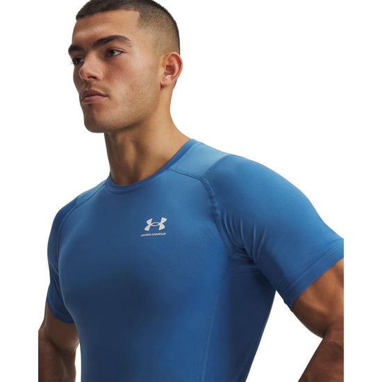 Under Armour - T-Shirt für Herren, HeatGear, Training (Blau/Weiß) - Image 3