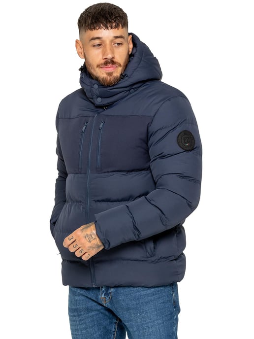 Enzo Milano Herren gesteppte Pufferjacke - Marineblau - Image 1