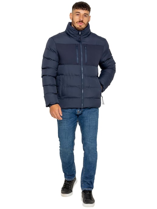 Enzo Milano Herren gesteppte Pufferjacke - Marineblau - Image 4
