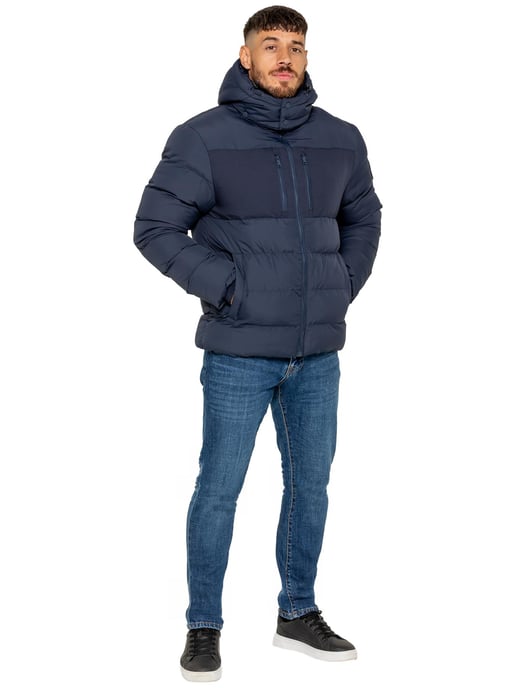 Enzo Milano Herren gesteppte Pufferjacke - Marineblau - Image 5