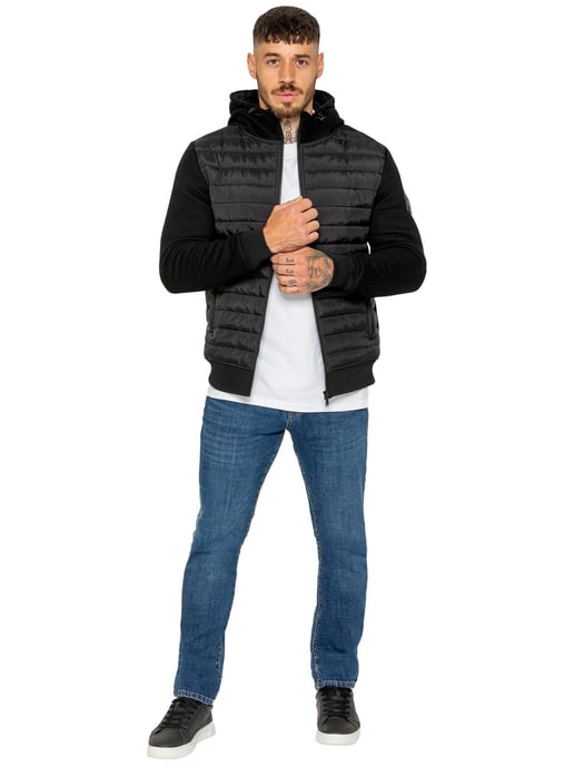 Enzo Milano | Herren Kapuzen Stepp Hybridjacke - Image 5