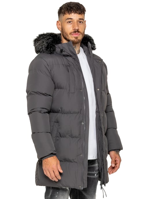 Enzo Milano | Herren Langjacke mit gepolstertem Kapuzenmantel - Image 2