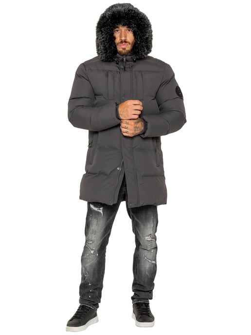 Enzo Milano | Herren Langjacke mit gepolstertem Kapuzenmantel - Image 5