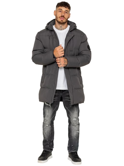 Enzo Milano | Herren Langjacke mit gepolstertem Kapuzenmantel - Image 6