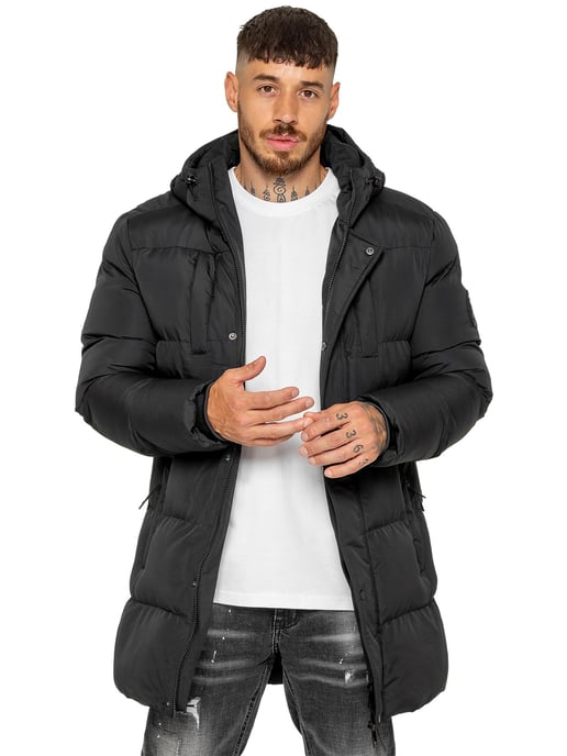Enzo Milano | Herren Langjacke mit gepolsterter Kapuze - Image 2