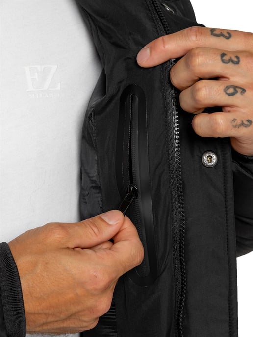 Enzo Milano | Herren Langjacke mit gepolsterter Kapuze - Image 3