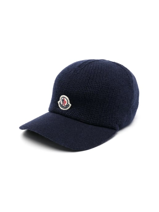 Baseballkappe aus Strick aus reiner Wolle mit Logo-Patch - Image 1