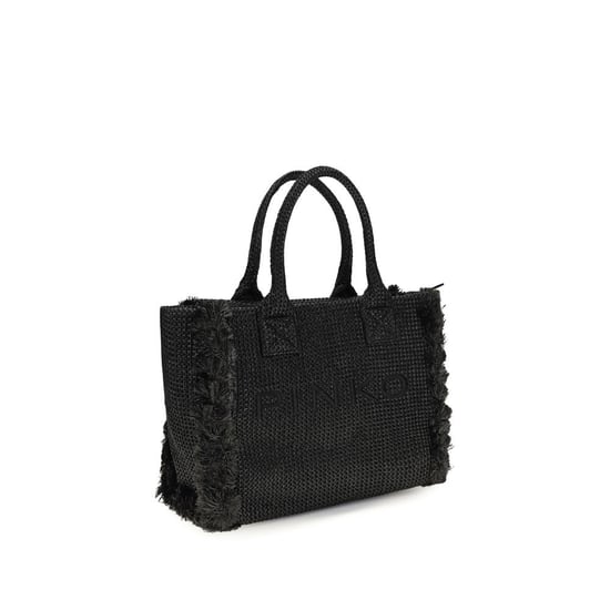 PINKO Schwarze Raffia Schultertasche - Image 2