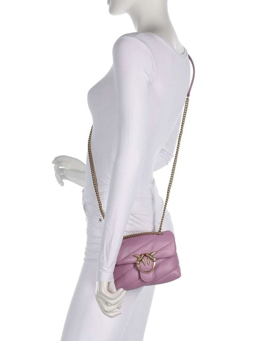 PINKO Lila Kalbsleder Bos Taurus Schultertasche - Image 5
