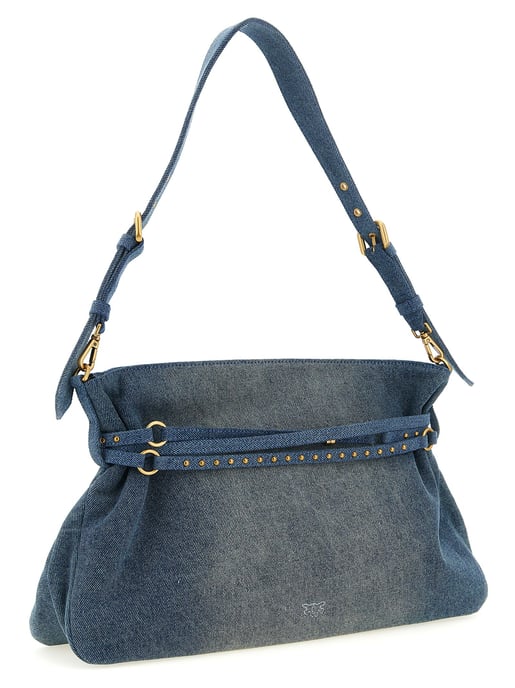 PINKO Blaue Baumwoll-Schultertasche - Image 2