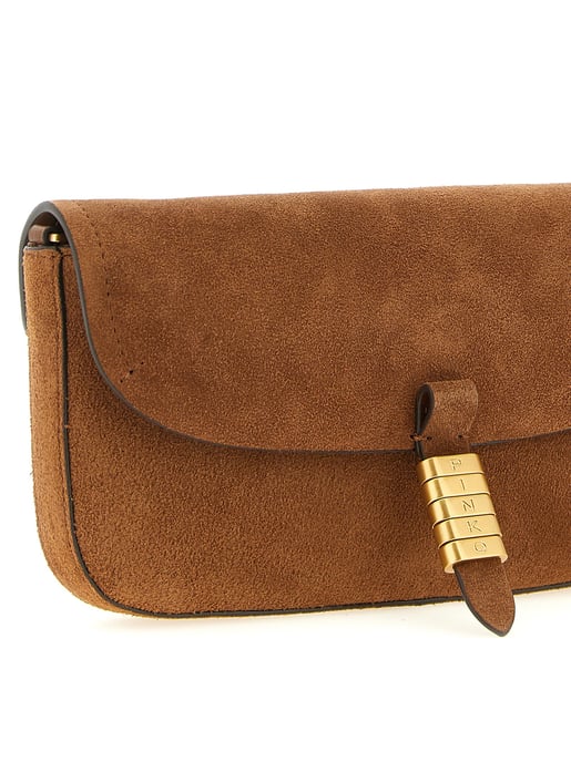 PINKO Braune Rindsleder Schultertasche - Image 3