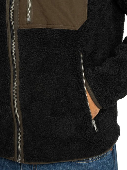 Superdry Vintage Retro Fleecejacke Mit Durchgehendem Reißverschluss, Schwarz - Image 4