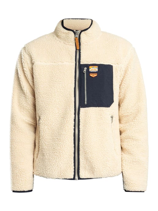 Superdry Vintage Retro Fleecejacke Mit Durchgehendem Reißverschluss, Beige - Image 5