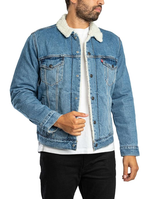 Levi's Typ 3 Sherpa Trucker Jacke, Blau - Image 2