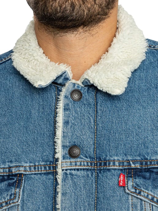 Levi's Typ 3 Sherpa Trucker Jacke, Blau - Image 6