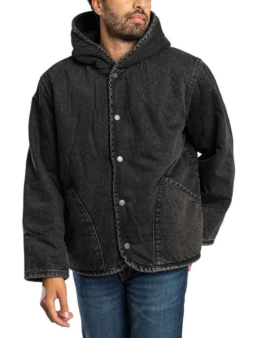 Levi's Deck-Kapuzen-Sherpa-Jacke, Schwarz - Image 2