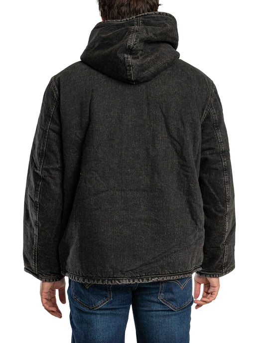Levi's Deck-Kapuzen-Sherpa-Jacke, Schwarz - Image 3