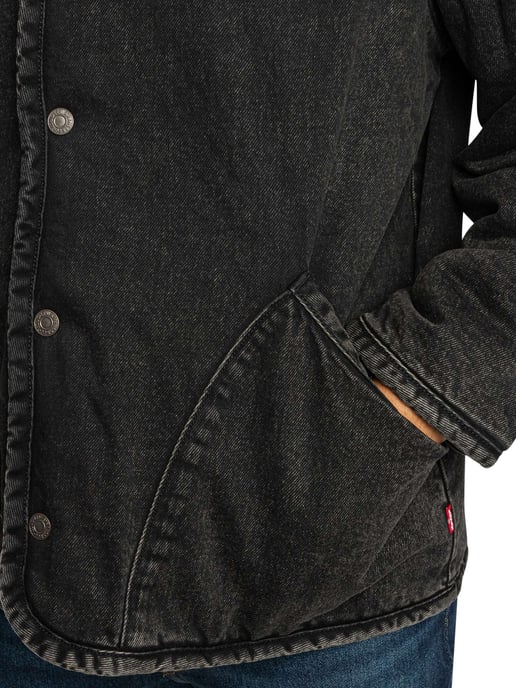 Levi's Deck-Kapuzen-Sherpa-Jacke, Schwarz - Image 4