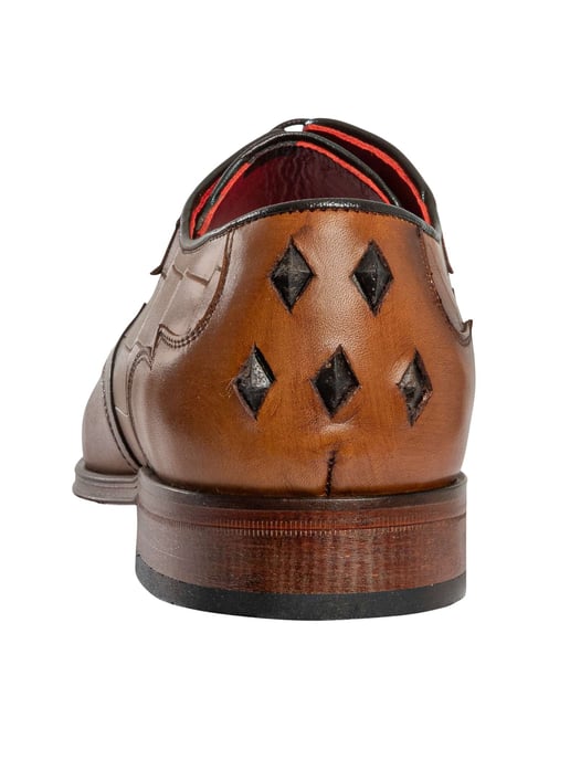 Jeffery West Croco L Leder Derby Schuhe, Braun - Image 6