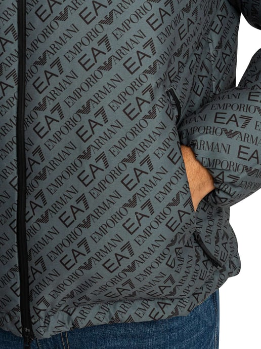 EA7 Mountain Polar Jacke Mit Logowiederholung, Grün - Image 4