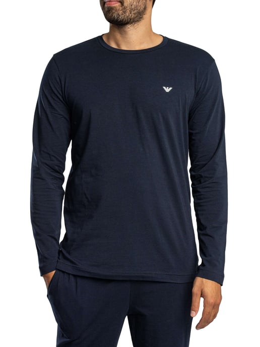 Emporio Armani Jersey-Langarmpyjama-Set, Blau - Image 2