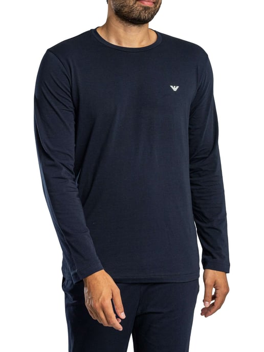 Emporio Armani Jersey-Langarmpyjama-Set, Blau - Image 3