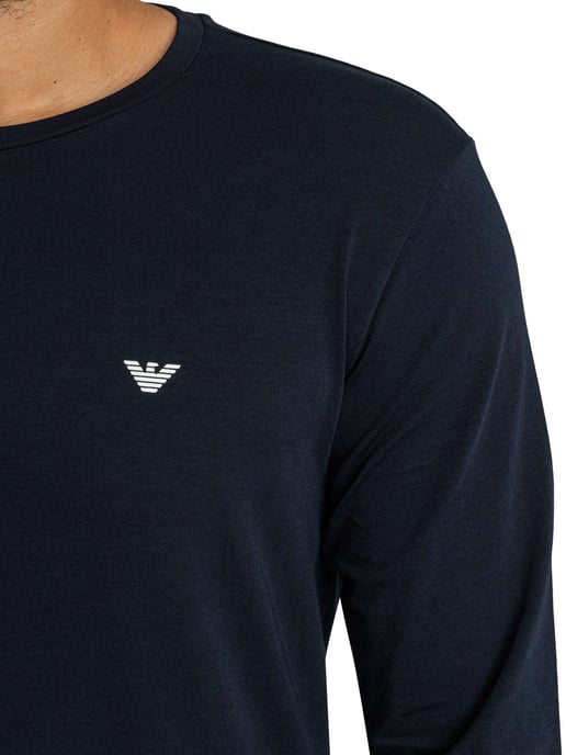 Emporio Armani Jersey-Langarmpyjama-Set, Blau - Image 5