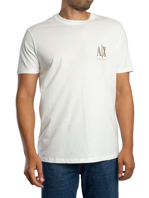 Armani Exchange T-Shirt Mit Großem Logo Auf Der Brust, Weiß - Image 2
