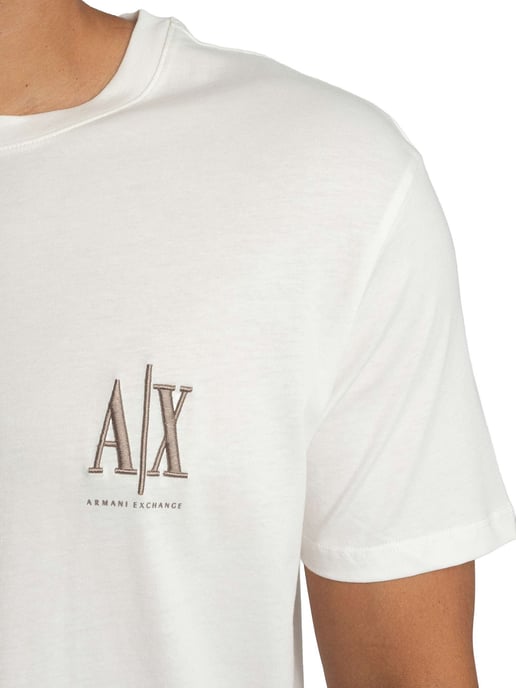 Armani Exchange T-Shirt Mit Großem Logo Auf Der Brust, Weiß - Image 4