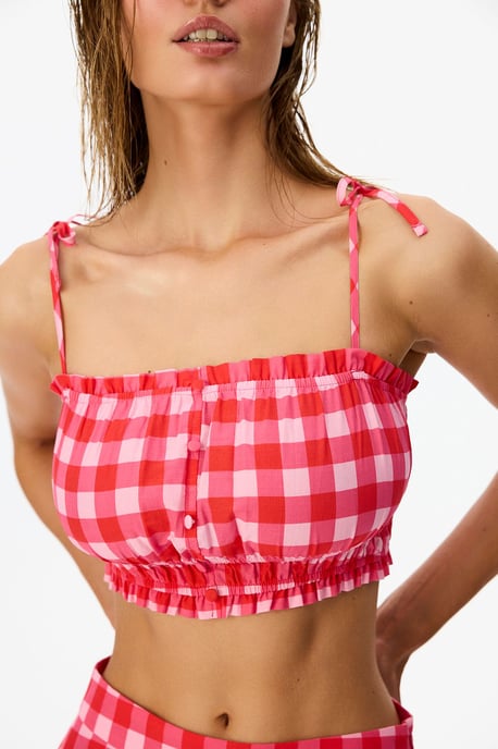 Ester Gingham-Muster Bikini-Oberteil - Image 3
