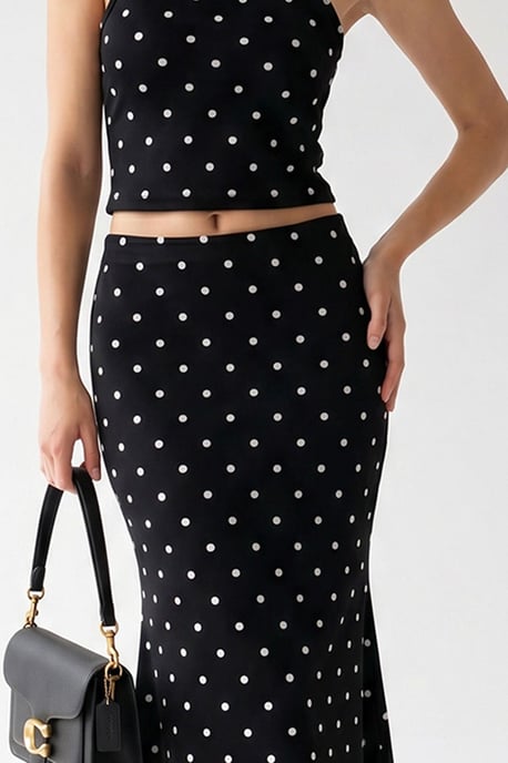 Damen Hochtailliertes Polka Dot Zweiteiliges Set - Image 2