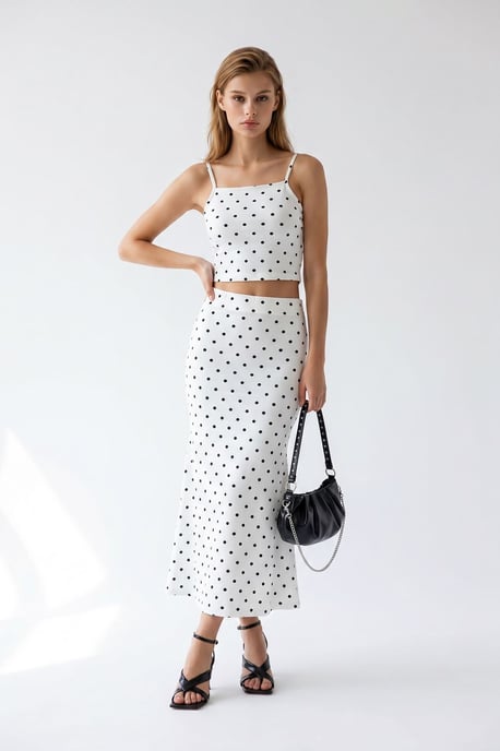 Damen Hochsitzt Polka Dots Zweiteiliges Set - Image 3