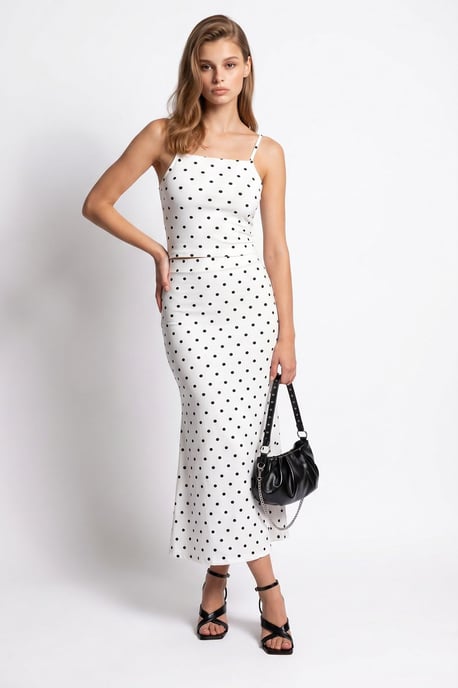 Damen Hochsitzt Polka Dots Zweiteiliges Set - Image 4