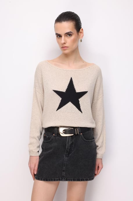 Damen Bootsausschnitt Pullover - Image 1