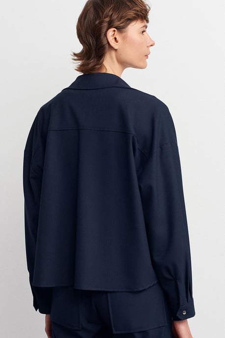 Übergroßes Crepe-Button-Front-Hemd - Image 2