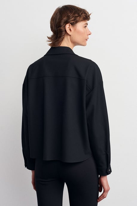 Übergroßes Crepe-Button-Front-Hemd - Image 2