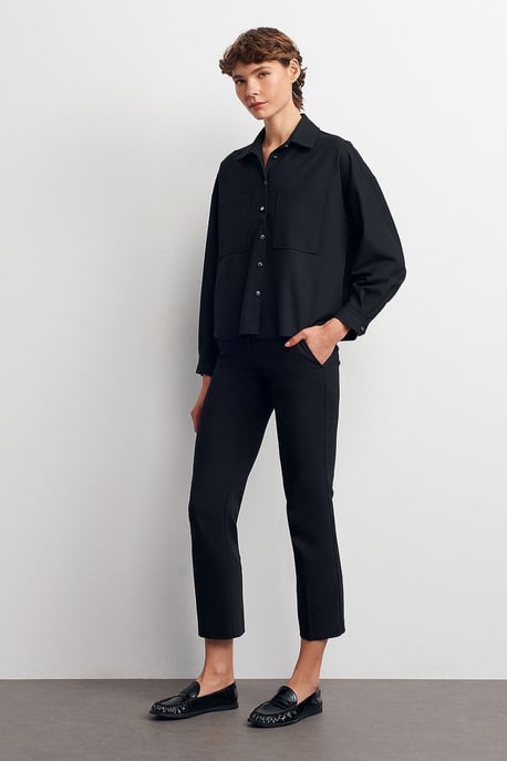 Übergroßes Crepe-Button-Front-Hemd - Image 5