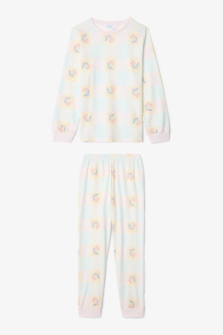 Optic Girls Knackiges Blumenmuster Langarm 2-Teiliges Pyjama-Set - Image 2