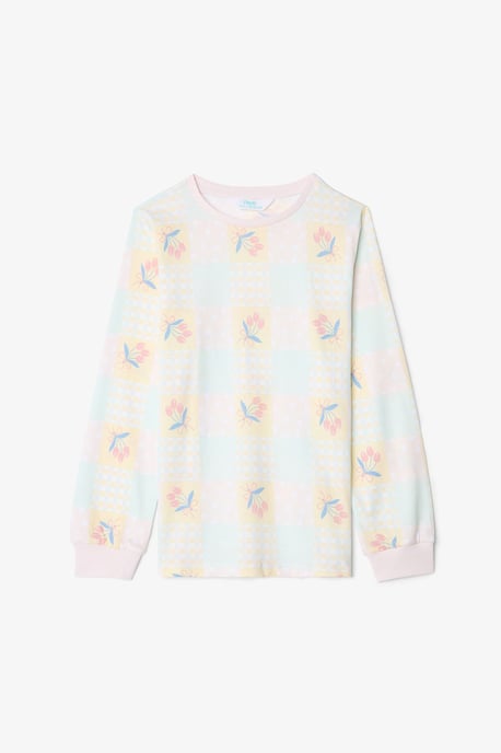 Optic Girls Knackiges Blumenmuster Langarm 2-Teiliges Pyjama-Set - Image 3