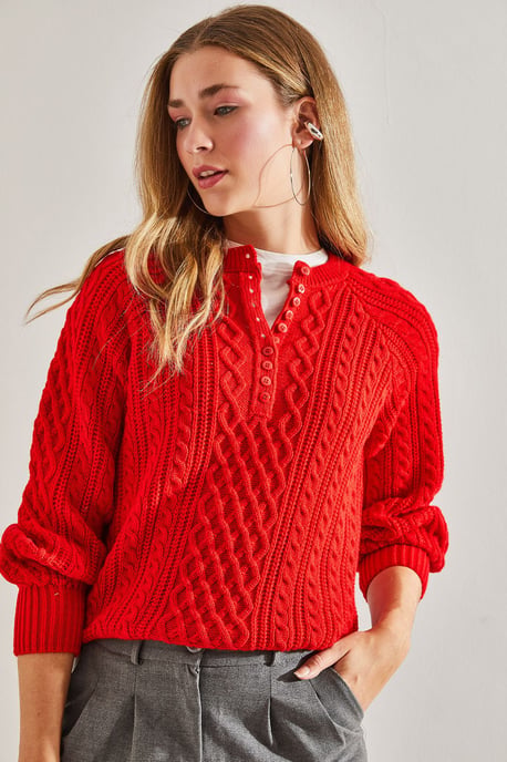 Strickpullover mit Knopfkragen - Image 4